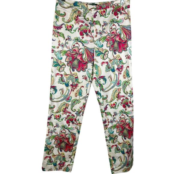Lauren Ralph Lauren Paisley Floral Full Length Ankle Pants Size 4 - Picture 6 of 7
